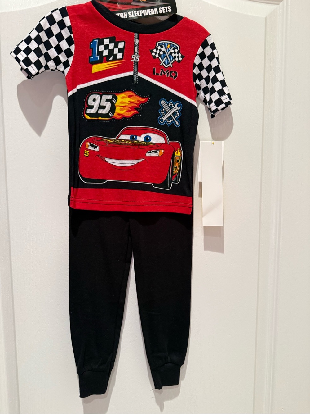 Disney Pixar Cars Lightning McQueen Red & Black Kids Pajama Set 3T